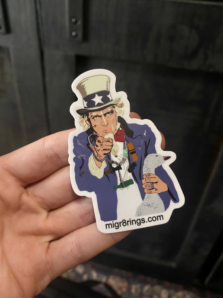 Uncle Sam MIGR8 Sticker Decal - MIGR8 Rings