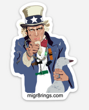 Uncle Sam MIGR8 Sticker Decal - MIGR8 Rings